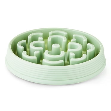 Vibrant Life Slow Chow Dog Bowl, Green Medallion