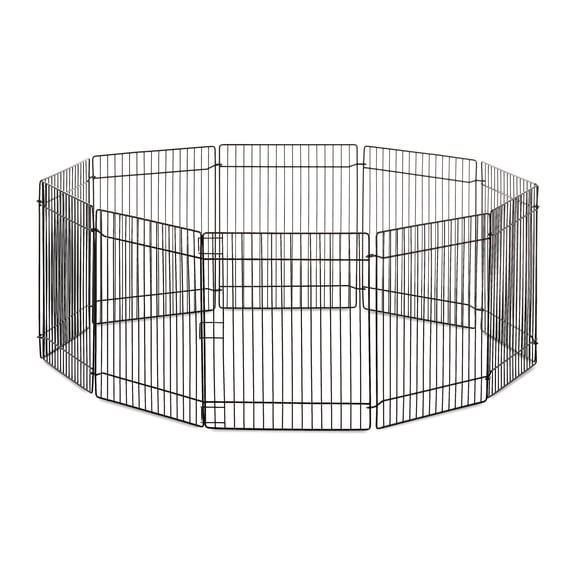 Vibrant Life Small Animal Metal Wire Foldable Playpen, Black, 10" x 9", 10 Panels