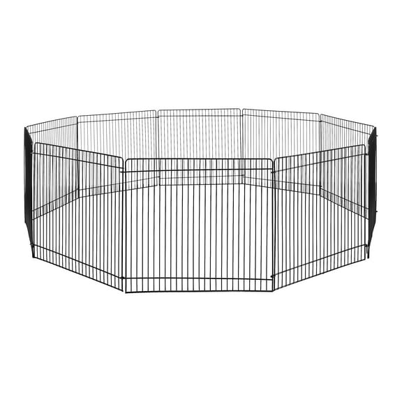 Vibrant Life Portable Steel Wire Play Pen for Small Pets, Customizable, 10 Panels, Indoor & Outdoor Use, 9" Tall