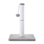 Vibrant Life Cotton Rope Cat Scratching Post with Dangling Ball, White and Gray, 17" x 12"