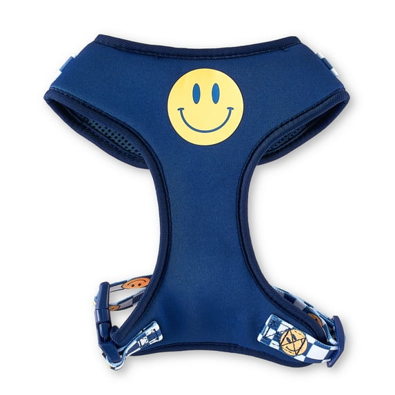 Vibrant Life Smiley Face Dog Walking Harness, Blue, S (14" to 17" Chest Size)