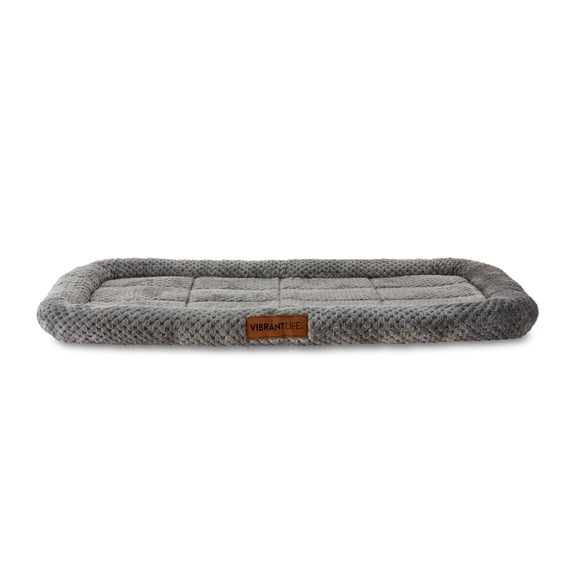 Vibrant Life Soft Cozy Crate Mat for Dogs, Gray, 36 in x 22 in