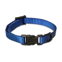 Vibrant Life Solid Polyester Adjustable Dog Collar, Blue, Extra Small