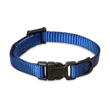 Vibrant Life Solid Polyester Adjustable Dog Collar, Blue, Extra Small