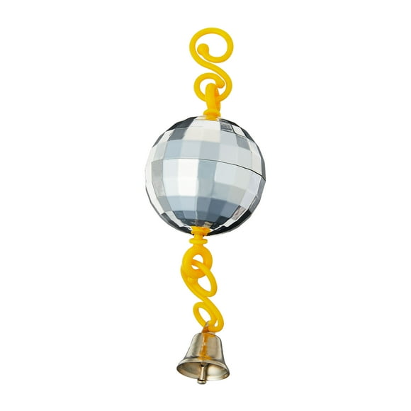 Vibrant Life Spinning Disco Ball Bird Toy with Plastic Clip Mount