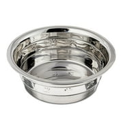 Vibrant Life Stainless Steel Paw Print & Beads Pet Bowl, Small, 27.05 fl oz