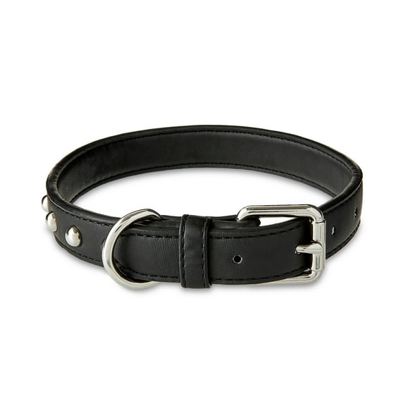 Vibrant Life Studded Leather Fashion Dog Collar, Black, Medium