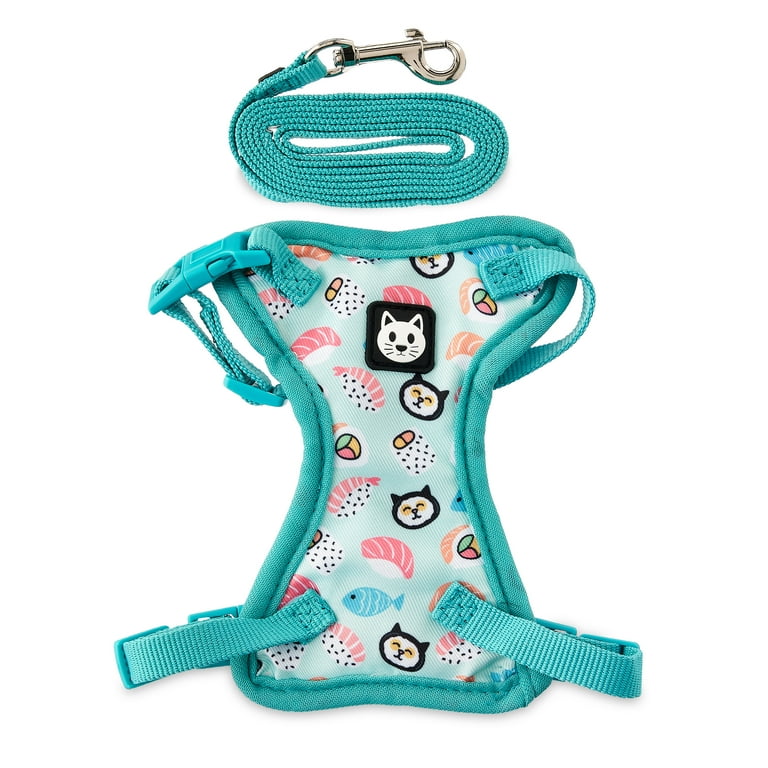 Amethyst Pet Coutureペット服 水色 フリルセット Vibrant Life Sushi Cat Harness and Leash Set, Blue, One Size Fits