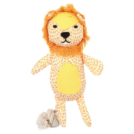 Vibrant Life, Sustainable Plush Lion Rope and Squeaker, Dog Toy, Yellow, OS