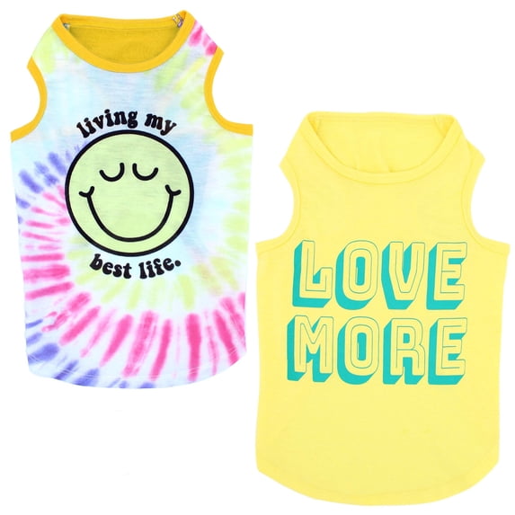Vibrant Life Tanktop, 2pack, Love/Living, Yellow/Multi, XXS