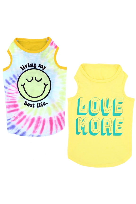 Tanktop, 2pack, Love/Living, Yellow/Multi, XXS