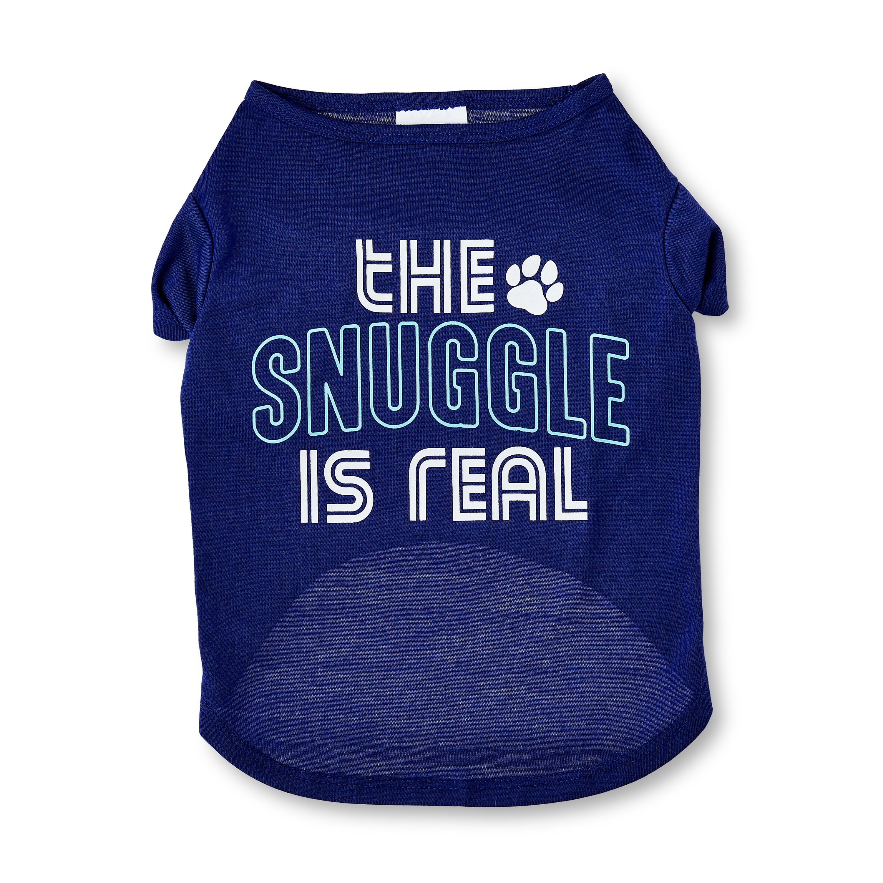 Vibrant Life The Snuggle Is Real Cat and Dog T-Shirt, Blue, Small