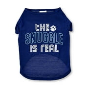 Vibrant Life The Snuggle Is Real Cat and Dog T-Shirt, Blue, Small