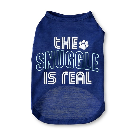 Vibrant Life The Snuggle Is Real Cat and Dog T-Shirt, Blue, XS