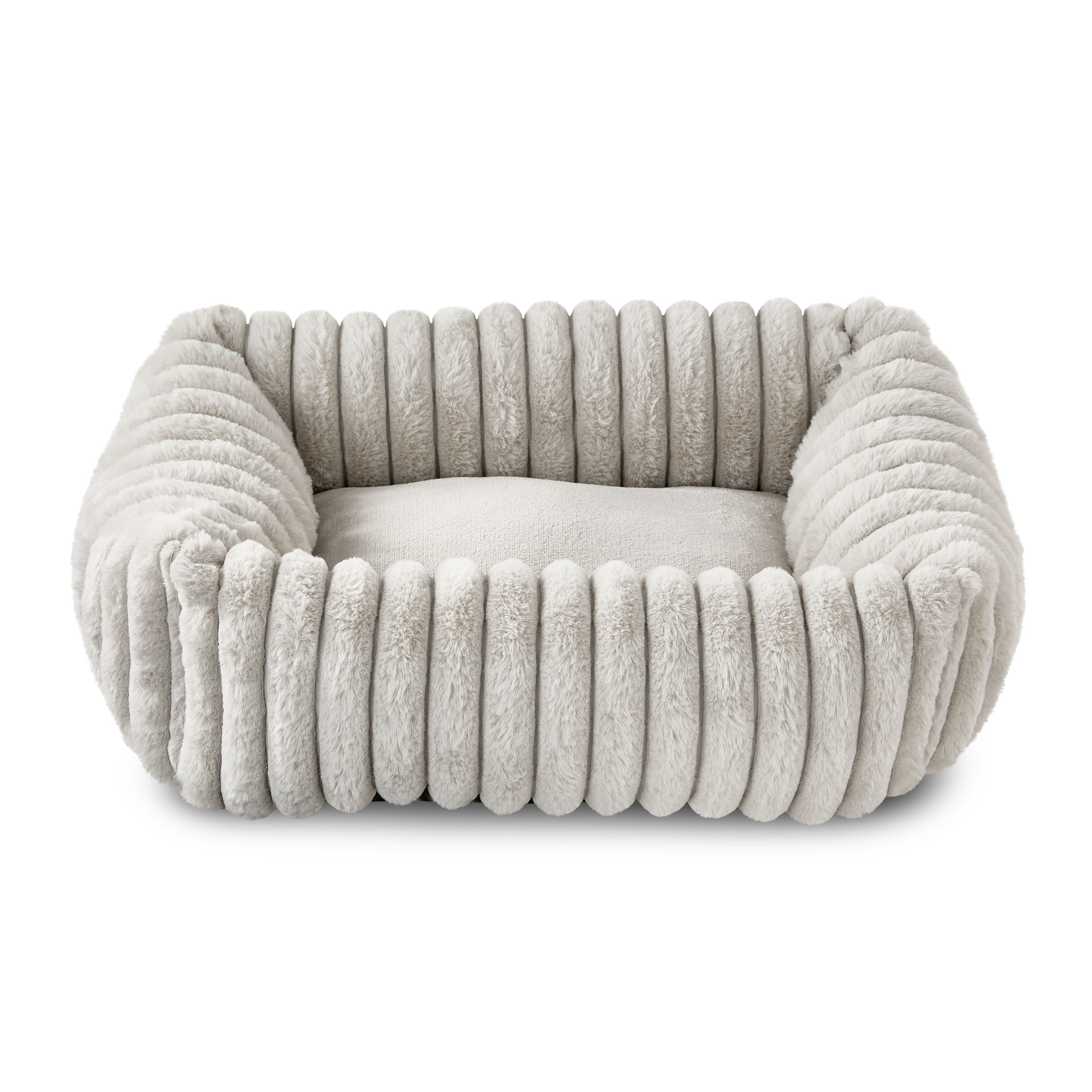 Vibrant Life Small Thick Corduroy Plush Bolster Dog Bed, Gray, 17" x 21"