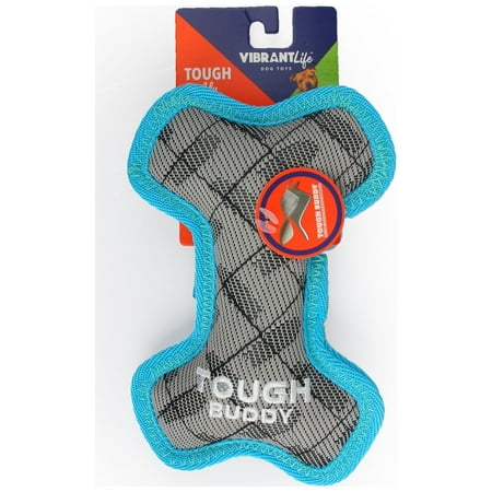 Vibrant Life Tough Buddy Bone Dog Chew Toy, Color May Vary, Chew Level 3