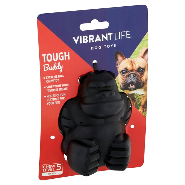 Vibrant Life Tough Buddy TreatStuffing Chewy Gorilla Rubber Dog Toy