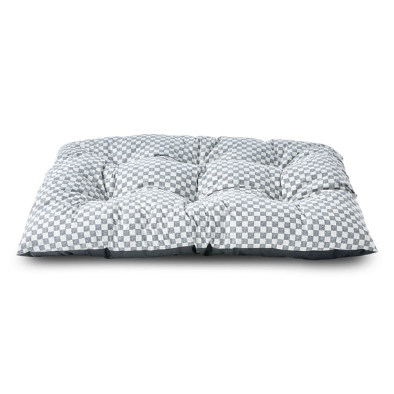 Vibrant Life Extra Large Tufted Pillow Dog Bed, Black and White, 34" x 46"