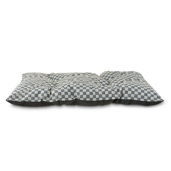 Vibrant Life Bed for Dogs, Tufted Pillow, Machine Washable, Black and White Checkered, 35" x 27"
