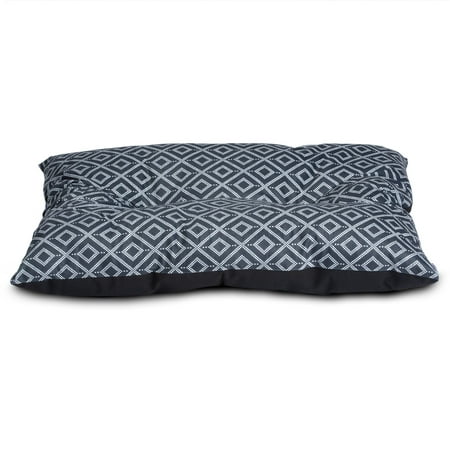 Vibrant Life Tufted Pillow Pet Bed, Medium, Black, 27" x 36"
