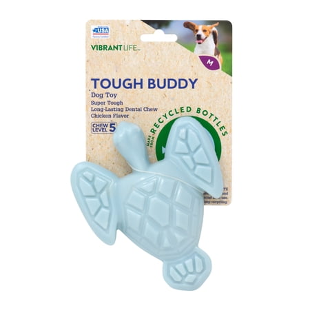 Vibrant Life Turtle Tough Buddy Recycled Chew Toy, Medium
