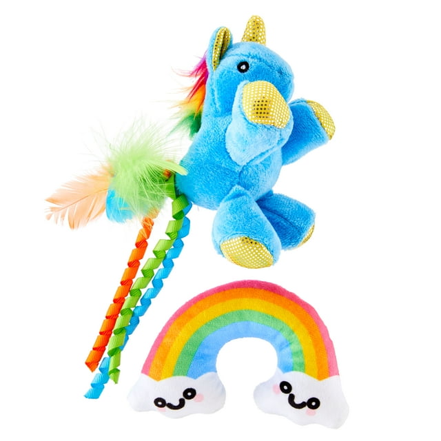 Vibrant Life Unicorn Rainbow Cat Toy, 2 Pieces