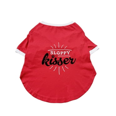 Vibrant Life Valentine's Day Dog Sloppy Kisser T-Shirt, Red, M