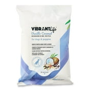 Vibrant Life Vanilla Coconut Deodorizing Wipes for Dogs & Puppies, 20 Count