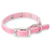 Vibrant Life Velvet and Rhinestone Dog Collar, Pink, XS