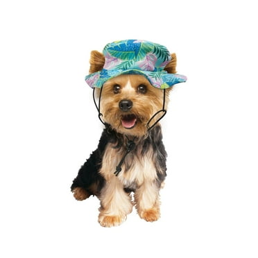 Vibrant Life Summer Bucket Hat for Cats and Dogs, Tropical Leaves, XS/S