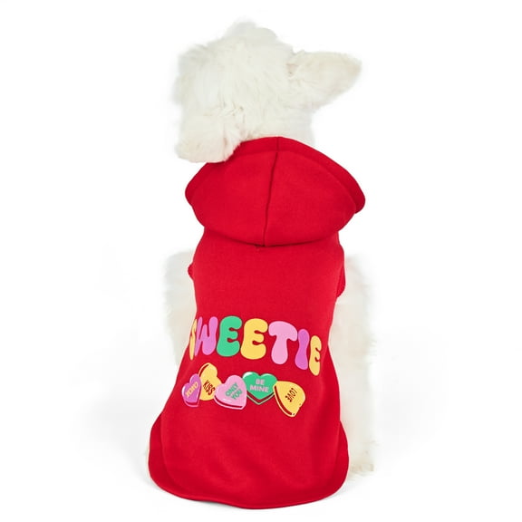 Vibrant Life Valentine's Day Pet Hoodie for Cats & Dogs, Sweetie, Red, Extra Small
