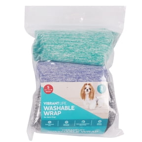 Vibrant Life Washable Dog Wraps for Male Dogs, Small, 3 Count
