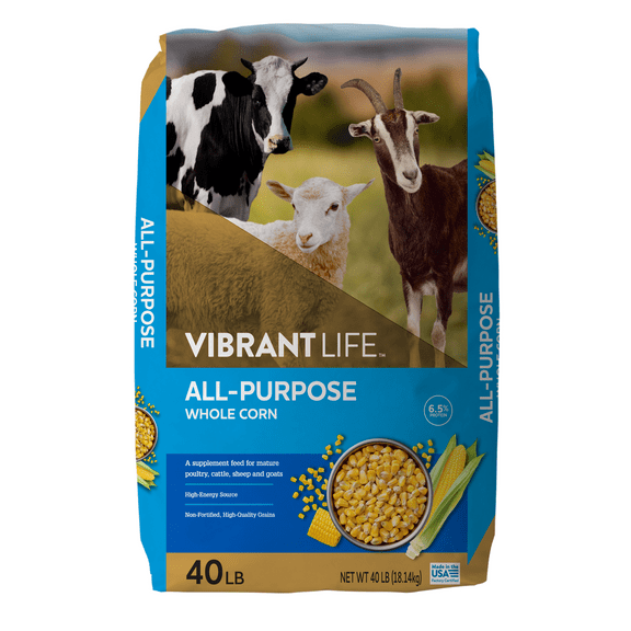Vibrant Life All-Purpose Whole Corn, 40 lb Bag