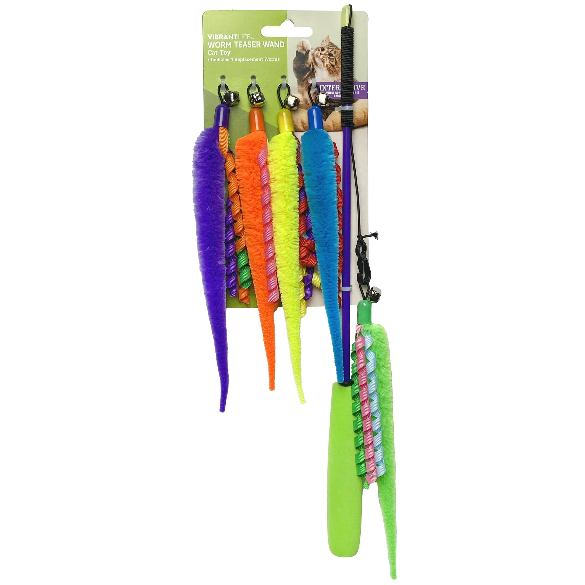 Vibrant Life Worm Teaser Wand Cat Toy