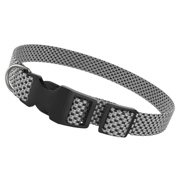 Vibrant Life Woven Padded Dog Collar, Gray, Medium