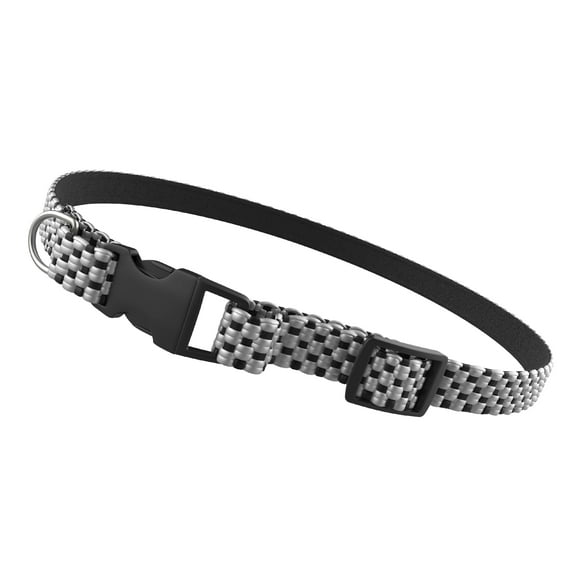 Vibrant Life Woven Padded Dog Collar, Gray, Small