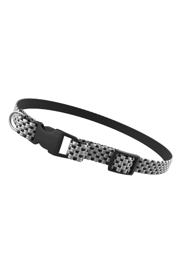 Woven Padded Dog Collar, Gray, Small