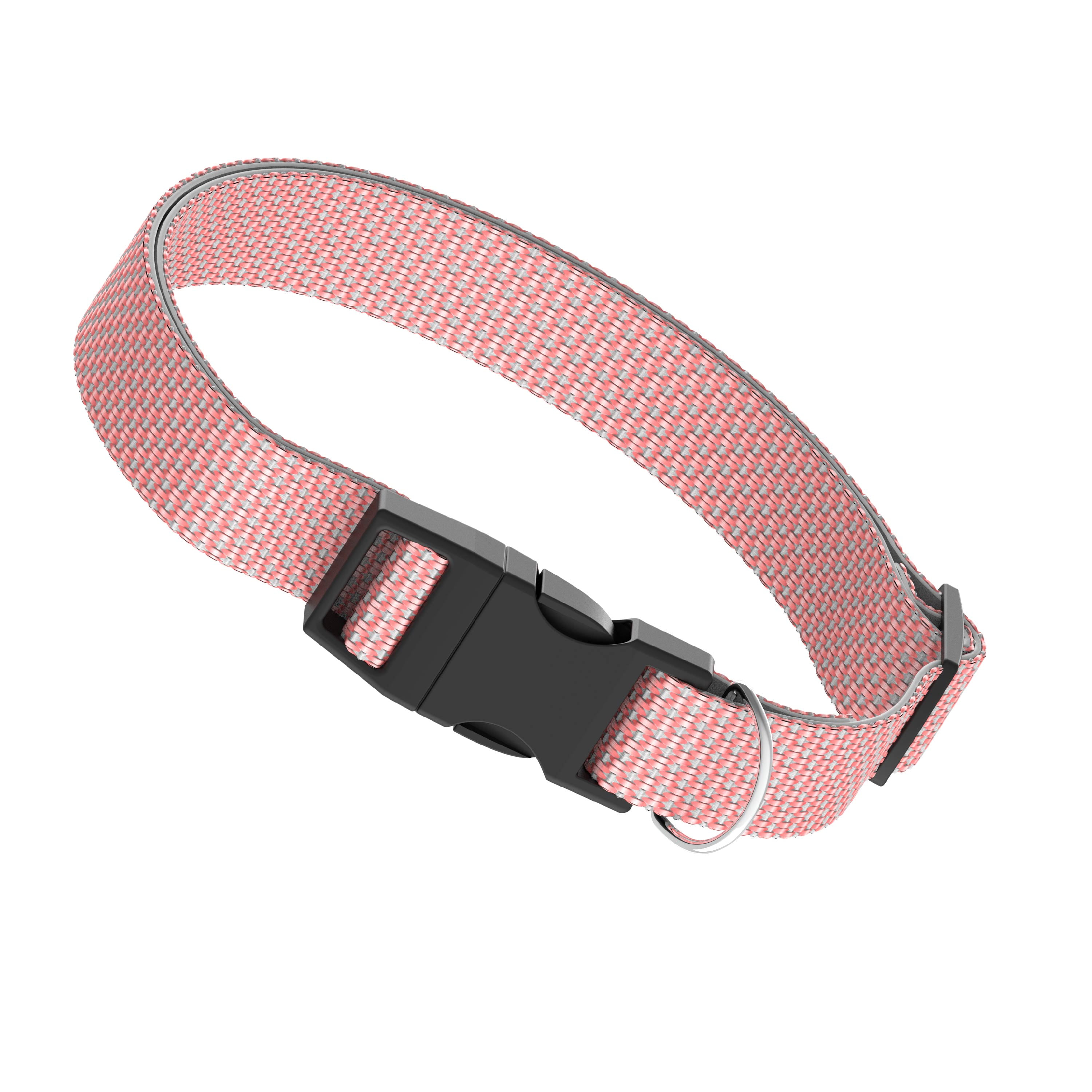 Vibrant Life Woven Padded Dog Collar, Pink, Large