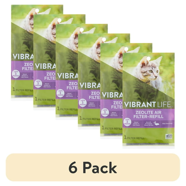 (6 pack) Vibrant Life Zeolite Air Cat FilterRefill