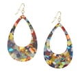 thumbnail image 1 of Vibrant Lightweight Acrylic Teardrop Boho Statement Earrings, Hypoallergenic, 1 of 5