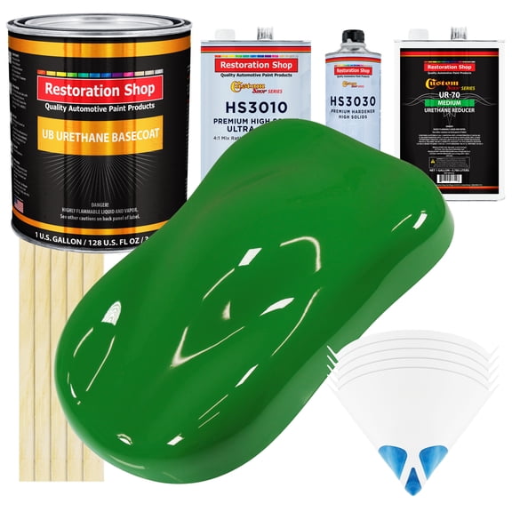 Vibrant Lime Green Premium Gallon Kit URETHANE BASECOAT Car Auto Body Paint Kit