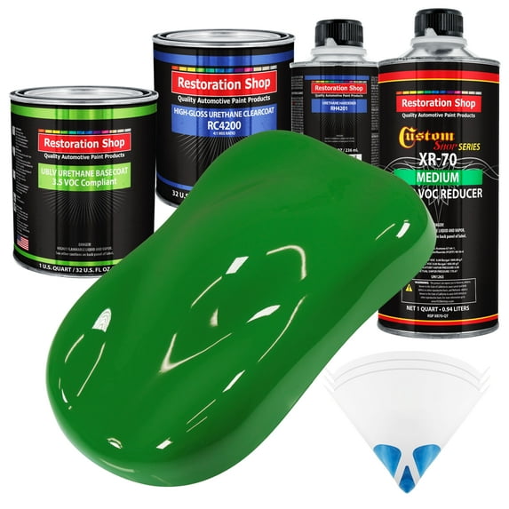 Vibrant Lime Green Quart Kit Low VOC URETHANE BASECOAT Car Auto Body Paint Kit