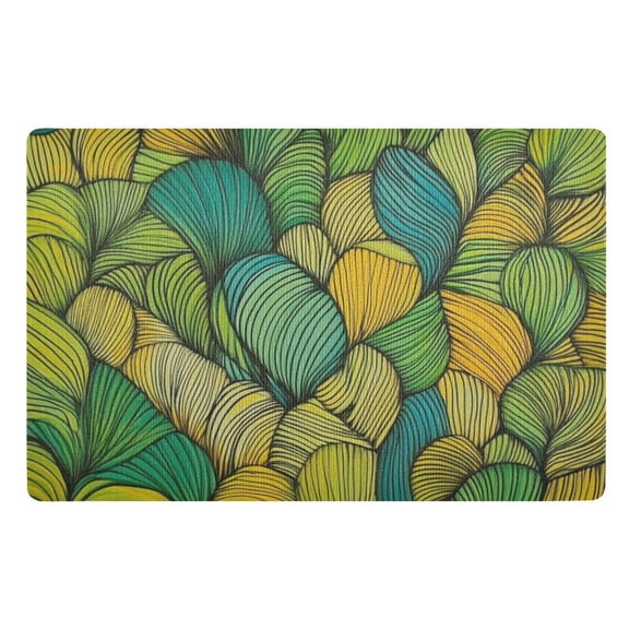 Vibrant Line Art Floor Door Mat Outdoor Indoor for Home Entrance Welcome Mats 32"x20"