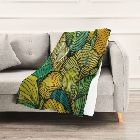 Vibrant Line Art Throw Blanket 60" x 90" Soft and Warm Blankets for Couch Sofa and Bed