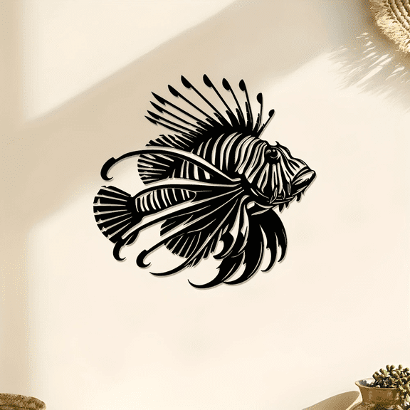 Vibrant Lionfish Metal Wall Art, Ocean Themed Decor for Home, Beach House & Cabin