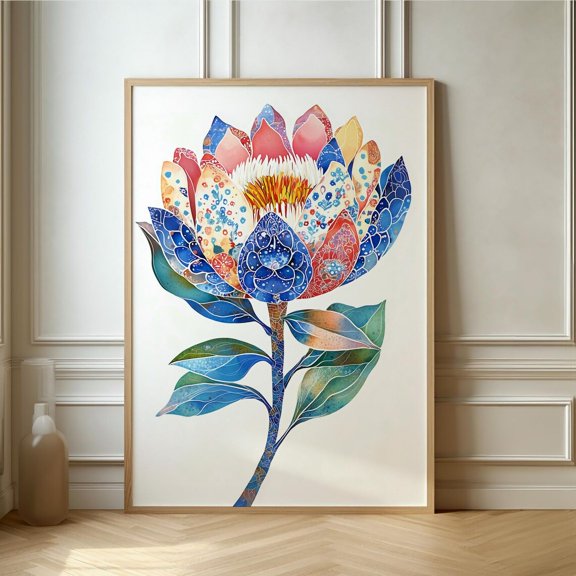 Vibrant Lotus Flower Art Intricate Perfect For Modern Home And Zen Spaces