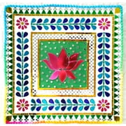 Vibrant Lotus Wall Decor - Handcrafted Glass Mirror Art, Diwali Gift, Housewarming Gift