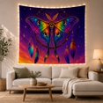 thumbnail image 1 of Vibrant Luna Moth Against a Starry Night Sky, Mystical Psychedelic for Nature Lovers, Cosmic Wall Decor, Housewarming Gift, Tapestry Wall Hanging for Bedroom and Living Room, 1 of 7