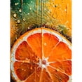 thumbnail image 1 of Vibrant Macro Close up Orange Slice Oil Painting Extra Large XL Wall Art Poster Print, 1 of 3