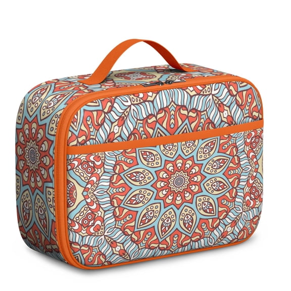 Vibrant Mandala Bohemian Style Insulated Lunch Box for – Durable, Lightweight Lunch Carrier for Kindergarten and Elementary School Lunch Packing